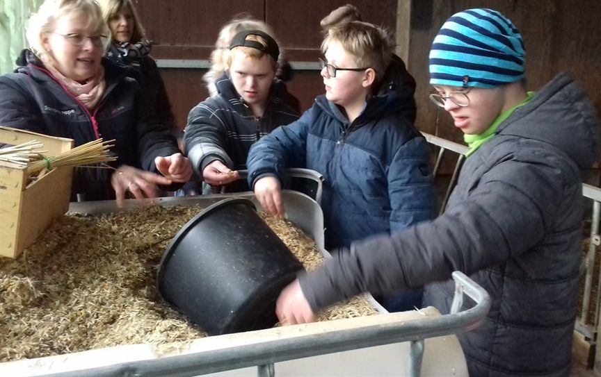 Die Schüler der Helga-Leinung-Schule besuchten den Milchhof Kück in Gnarrenburg. Foto: eb