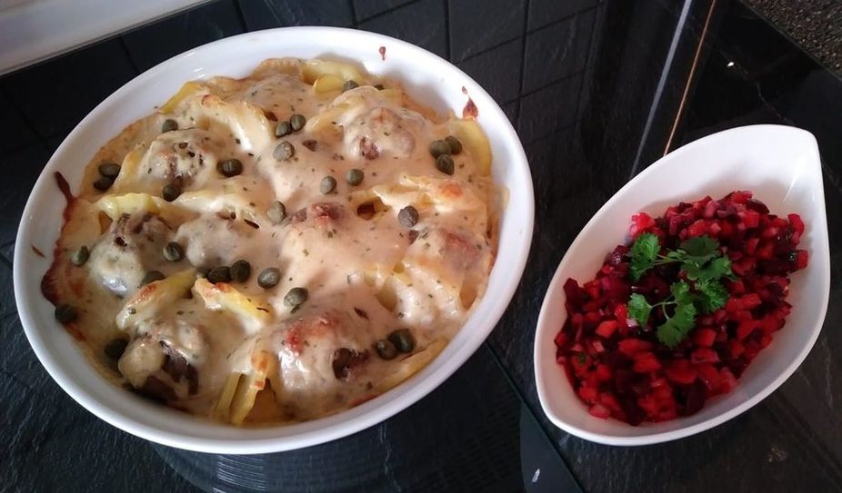 Da läuft einem das Wassser im Mund zusammen: Königsberger Klopse Gratin von Meike.  Foto: Meike