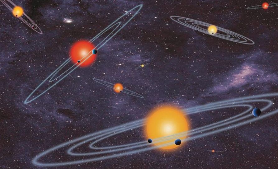 Schematische Darstellung der Bahnen in Planetensystemen, die mit der Tranistmethode entdeckbar sind.  Foto: NASA