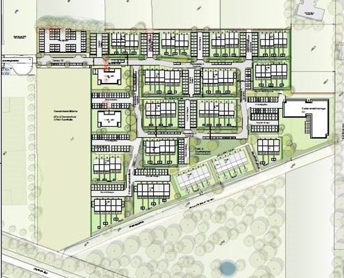So sieht die Planung für die erste Klimaschutzsiedlung des Landkreises aus. Sie trägt den Namen: „Leendaler Gärten“. 
 Bild: ASSET Lilienthal Grundbesitz GmbH