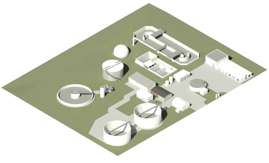 Die Grafik zeigt die geplante Erweiterung der Kläranlage in Hambergen, in der zukünftig durch Klärschlammfaulung Energie gespart werden soll.  Foto: eb