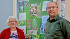 Marion Arnhold und Jochen Hake informierten sich bei der Ortsverbandssitzung unter anderem über Leerstände in der Stadt.  Foto: eb