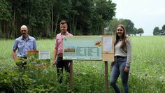 Mia Schmidt (v. re.), Jonas und Christoph Kornahrens lassen es auf ihrem Acker „Über der Lune“ in Kirchwistedt ordentlich blühen.