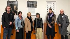 Bei der Ausstellungseröffnung: Andreas von Glahn (v. li.), Anja Schlesselmann, Sabine Schumacher (BBG), Ulla Michaelis, Thelke Scholz und Bürgermeister Michael Hannebacher.