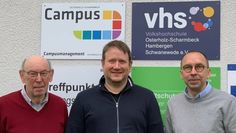 Der neue Geschäftsführer Ihno Schild (Mitte) mit dem Vorstandsvorsitzenden Stephan Dickel (re.) und dem scheidenden Vorsitzenden Uwe Steenken.