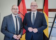 (v. l.) Die CDU-Landtagsabgeordneten Eike Holsten und Dr. Marco Mohrmann informieren zur Endlagersuche im Landkreis.