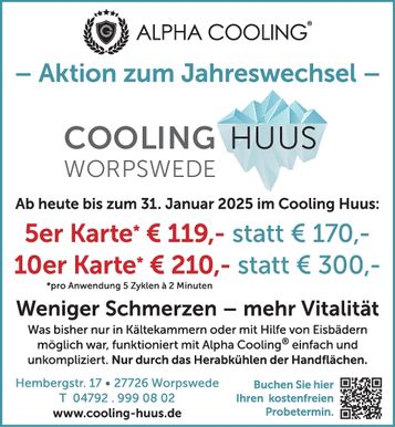 Anzeige Cooling Huus Worpswede